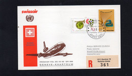 MEN - 1983 Nazioni Unite - I° Volo Ginevra - Khartoum Con Swissair - Airmail