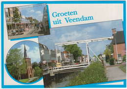 Groeten Uit Veendam - Kerk, Sarabrug, Oosterdiep, Winkelstraat - (Groningen, Nederland / Holland) - Veendam