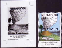 Niuafoou 1993 - $1.00 Volcano Eruption And Beetle Grub - Proof + Specimen - Details In Item Description - Tonga (1970-...)