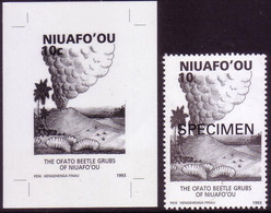 Niuafoou 1993 - 10s Volcano Eruption And Beetle Grub - Proof + Specimen - Details In Item Description - Tonga (1970-...)