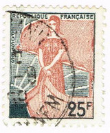 France, N° 1216 Obl. - Marianne à La Nef - 1959-1960 Marianna Alla Nef