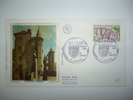 Enveloppe Ier Jour FDC Soie 1974  Salers (Cantal)  Oblit. PJ Salers - 1970-1979