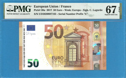 50 EURO FRANCE LAGARDE UD-U030 PMG 67 (D047) - 50 Euro