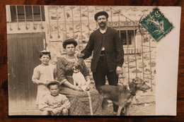 Carte Photo 1912 Pavillon Sous Bois 93 CPA Ak Animée Voyagée Famille Enfants Chien - Autres & Non Classés