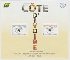 Côte D'Ivoire Ivory Coast 2018 Bloc Block S/S 27ème Congrès UPU Union Postale Universelle Map Abidjan Elephant Elefant - Poste