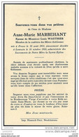 FREUX ..-- Mme  Anne - Marie MARBEHANT , épouse De Mr Louis WAUTHIER , Née En 1931 . Décédée à LOUVAIN En 1955 . - Libramont-Chevigny