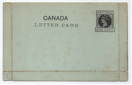 CANADA - QV / ENTIER POSTAL 1 C. NOIR SUR VERT- CARTE LETTRE (ref 8614c) - 1860-1899 Règne De Victoria