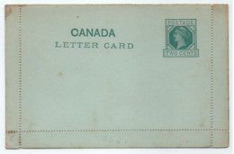 CANADA - QV / ENTIER POSTAL 2 C. VERT SUR VERT- CARTE LETTRE (ref 8614e) - 1860-1899 Regering Van Victoria