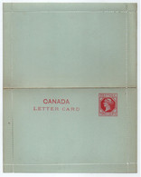 CANADA - QV / ENTIER POSTAL 3 C. ROUGE  SUR VERT- CARTE LETTRE (ref 8614a) - 1860-1899 Règne De Victoria