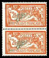 N°145f, 2f Merson, Centre Très Déplacé En Paire (1ex*). TTB  Qualité: **  Cote: 575 Euros - Unused Stamps
