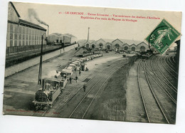 71 LE CREUSOT Usines Schneider  Le Petit Train Expédition Plaques De Blindages  1909 Timb  D17  2021 - Le Creusot