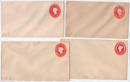 CANADA - QV / 4 ENTIERS POSTAUX 3 C. ROUGE  TOUS DIFFERENTS - STATIONERY (ref 8615) - 1860-1899 Regering Van Victoria