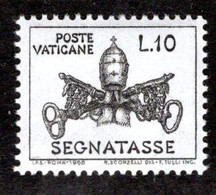 Vaticano (1968) - Segnatasse ** 10 Lire, Con Decalco Parziale - Impuestos