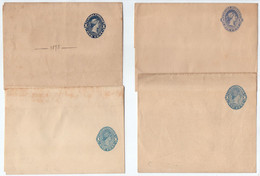 CANADA - QV / 4 ENTIERS POSTAUX 1 C. BLEU TOUS DIFFERENTS - BANDES JOURNAL - STATIONERY (ref 8617) - 1860-1899 Regering Van Victoria