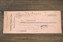 (CAN1) Chèque De Banque 1918 Truffes Du Périgord Couderc Frères & Fils A&A Murat Sarlat & Périgueux Dordogne à Besançon - 1900 – 1949