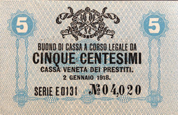 Italy 5 Centesimi, P-M1 (2.1.1918) - UNC - Occupazione Austriaca Di Venezia