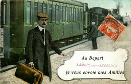 Lamure Sur Azergues * Souvenir De La Commune * Je Vous Envoie Mes Amitiés * Gare Train - Lamure Sur Azergues