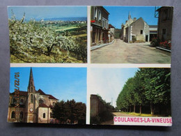 CP 89 Yonne COULANGES LA VINEUSE  -  Multivues - Vue Aérienne, Centre Ville ,l'église  Place Ombragée 1986 - Coulanges La Vineuse