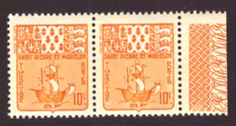 St. Pierre Et Miquelon  1947 -  Coat Of Arms & Ship (2 X 10c)  - MNH - - Neufs
