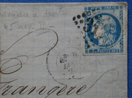 AD18 FRANCE   LETTRE   1871  RENNES   POUR LIBOURNE +++++45 B BORDEAUX  BELLES MARGES + AFFRANCHISSEMENT INTERESSANT - 1870 Bordeaux Printing