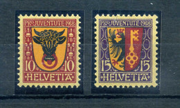 1918 SVIZZERA SET * 168/169 Pro Juventute Stemmi Cantonali - Neufs