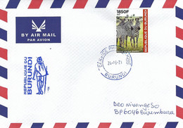 Burundi 2021 Bujumbura Grant's Zebra Equus Quagga Boehmi Gandhi Handstamp Cover - Game