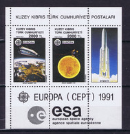 Cyprus (Turkish Republic) Space 1991 CEPT, Europa’91 And International Space Year’92, Hermes, Ulysse, Ariane 5 - Autres & Non Classés