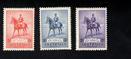 1371731987 SCOTT 152 153 154 (X) SCHARNIER HINGED MIT FALZ - GEORGE V ON HIS CHARGER ANZAC - Mint Stamps