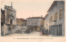 01 - Ars-sur-Formans - Grande Rue Animée - Entrée De L'Ancienne Eglise - Carte Colorisée - Ars-sur-Formans