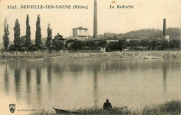 Neuville Sur Saône * La Badische * Usine Industrie * Pêche à La Ligne Pêcheur - Neuville Sur Saone