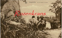 Belgisch Congo Belge Sur Les Bords Du Riviere Fleuve Congo River Types Natives Indigènes Nativos Ethnic Ethnique CPA - Kinshasa - Leopoldville (Leopoldstadt)