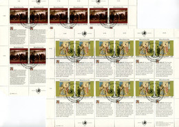 RC 21560 NATIONS UNIES VIENNE COTE 40€ N° 112 / 117 - 2 FEUILLES DROITS DE L'HOMME OBLITÉRÉES - Used Stamps