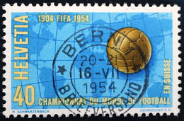 Schweiz Suisse 1954: Coupe FIFA / Fussball-WM Bern Zu 319 Mi 596 Yv 547 Mit Voll-Stempel BERN 16.VII.1954 (Zu CHF 6.00) - 1954 – Schweiz