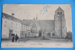 Eeckeren 1905: De Kerk, L'Eglise Avec Belle Animation Et Attelage - Autres & Non Classés