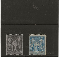 TYPE SAGE N° 89 ET 90 NEUF SANS CHARNIERE - ANNEE 1877-78 - COTE : 180 € - 1876-1878 Sage (Tipo I)