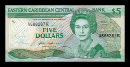 Estados Caribe East Caribbean St. Kitts 5 Dollars 1986-1988 Pick 18k SC UNC - East Carribeans
