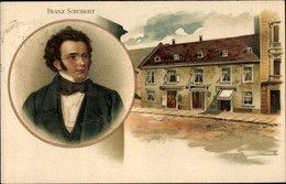 Artiste Lithographie Österreichischer Komponist Franz Schubert, Portrait, Brille - Historische Figuren