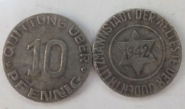 GETTO 10 MARK 1942 LITZMANNSTADT GERMAN COIN MONETA GHETTO EBREI JUDE JUIFE Auschwitz JUDE EBREI GERMANY - Sammlungen