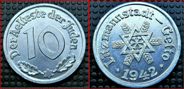 GETTO 10 MARK 1942 LITZMANNSTADT GERMAN COIN MONETA GHETTO EBREI JUDE JUIFE Auschwitz JUDE EBREI GERMANY - Colecciones