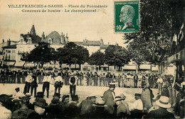 Villefranche Sur Saone * Concours De Boules , Le Championnat , Place Du Promenoir * Pétanque Jeu De Boule - Villefranche-sur-Saone