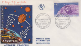 Enveloppe   FDC   1er  Jour    ANDORRE    Télécommunications  Spatiales    1962 - FDC