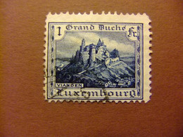 LUXEMBURGO LUXEMBOURG 1924-26 CHÂTEAU DE VIANDEN Yv 157 FU - 1921-27 Charlotte Voorzijde