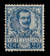 Regno - Vittorio Emanuele III - 1901 - 25 Cent Floreale (73) - Gomma Integra - Ottimamente Centrato - Dentellatura Caren - Autres & Non Classés