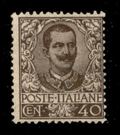 Regno - Vittorio Emanuele III - 1901 - 40 Cent Floreale (74) - Gomma Originale Con Invisibile Traccia Di Linguella (1.20 - Autres & Non Classés