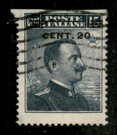 Regno - Vittorio Emanuele III - 1916 - Michetti 20 Cent Su 15 Non Dentellato In Alto (106n) Usato - Autres & Non Classés