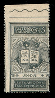 Regno - Vittorio Emanuele III - 1921 - Non Emesso - 15 Cent Dante Alighieri (116Ah) Non Dentellato In Alto - Gomma Integ - Autres & Non Classés