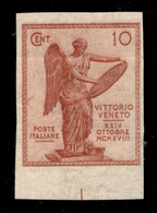 Regno - Vittorio Emanuele III - 1921 - 10 Cent Vittoria (120e) Non Dentellato - Gomma Integra (600) - Autres & Non Classés