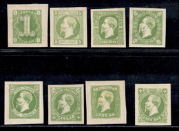 Regno - Prove E Saggi - 1863 - Ronchi (12/19) - Serie Completa Verde Su Carta Bianca - Senza Gomma - Diena (2.000) - Autres & Non Classés