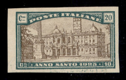 Regno - Prove E Saggi - 1925 - 20 Cent Anno Santo (169c) Non Dentellato - Gomma Integra (300) - Autres & Non Classés