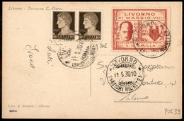 Emissioni Locali - Livorno - 30 Cent (1c - Punto Tra A E L) + Coppia Del 10 Cent Imperiale (245) - Cartolina Per Livorno - Autres & Non Classés